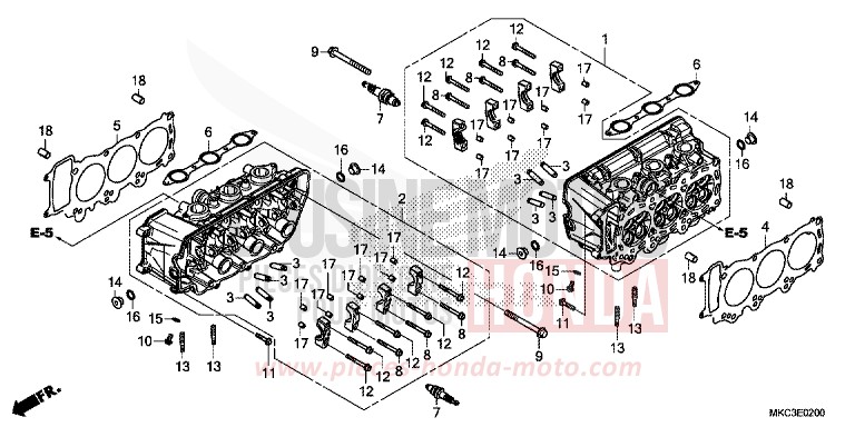 CYLINDER HEAD for Gold Wing MAT MAJESTIC SILVER METALLIC (NHB70) from 2018